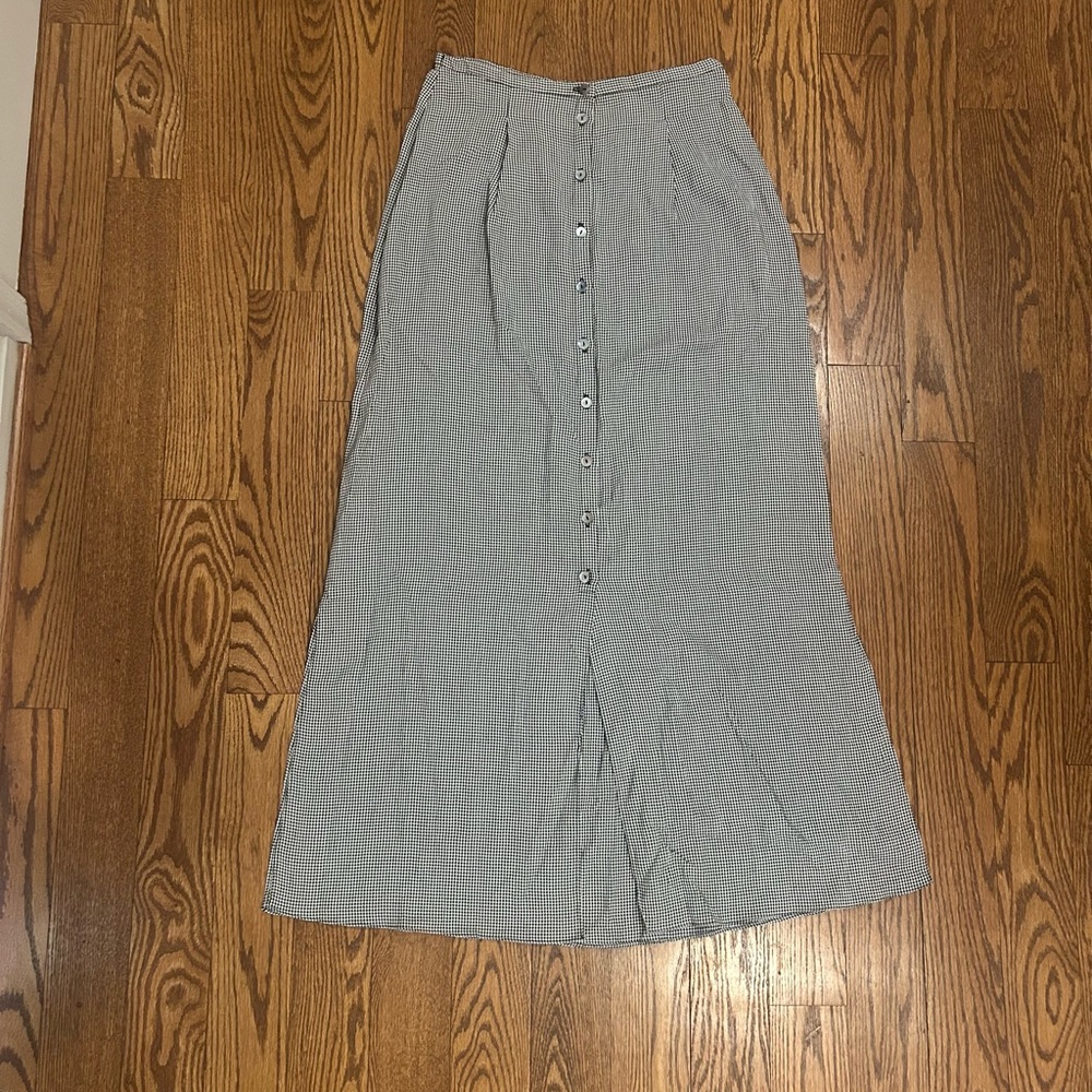 Max Studio Light Gray Button-Front Maxi Skirt